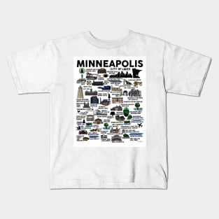 Minneapolis Map Kids T-Shirt